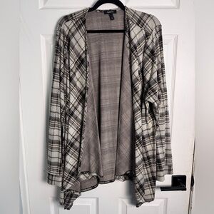 Torrid Black and White Plaid Cardigan